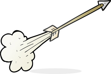 freehand drawn cartoon flying arrow