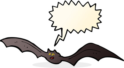 cartoon bat with speech bubble