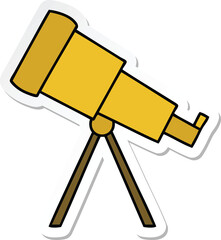 sticker of a cute cartoon telescope