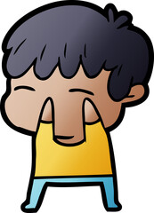 cartoon curious boy