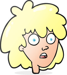freehand drawn cartoon female face