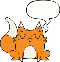 cartoon fox with speech bubble