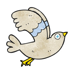 freehand textured cartoon bird