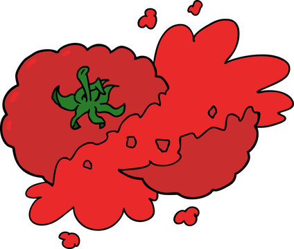 cartoon squashed tomato
