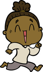 cartoon happy old lady