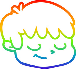 Obraz premium rainbow gradient line drawing of a cartoon male face