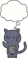 cute cartoon cat with thought bubble