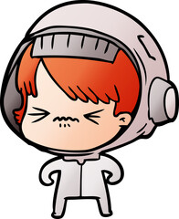 cartoon astronaut woman