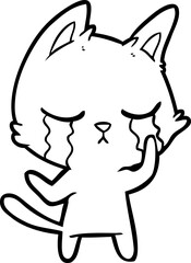 crying cartoon cat