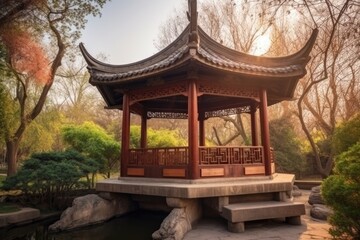 Fototapeta premium gazebo in the garden,ai generative