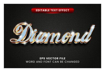 3D diamond vector text effect