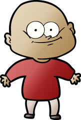 cartoon bald man staring