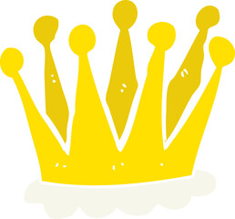 flat color illustration of crown
