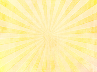 Sunny yellow background. Abstract poster layout with sunburst motif. Retro style.	