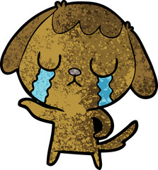 cute cartoon dog crying