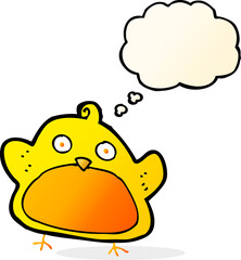 cartoon bird with thought bubble
