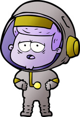 Obraz premium cartoon tired astronaut