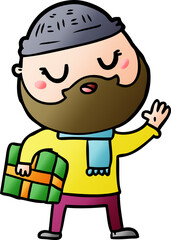 Obraz premium cartoon man with beard