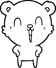 happy laughing cartoon bear