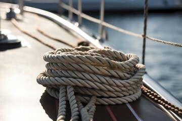 Fototapeta premium ropes on a sailboat,ai generative