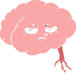 flat color style cartoon brain