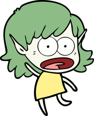 cartoon shocked elf girl