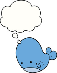 cartoon whale with thought bubble