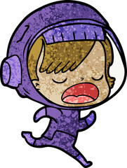 Fototapeta premium cartoon running astronaut