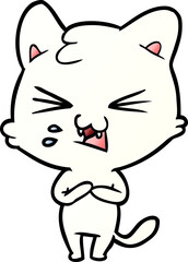 cartoon cat hissing