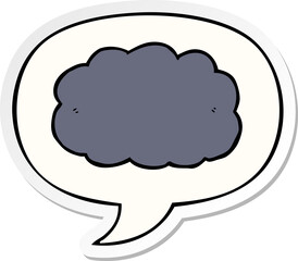 cartoon cloud with speech bubble sticker