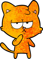 bored cartoon cat