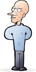 cartoon evil bald man