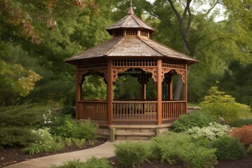 Fototapeta premium gazebo in the garden,ai generative