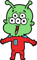 happy cartoon alien