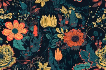 Gardinen Seamless floral pattern, Generative AI © AIExplosion