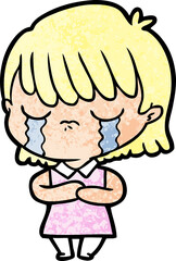 cartoon woman crying