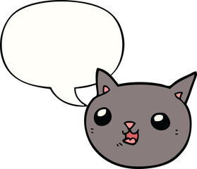 cartoon cat with speech bubble