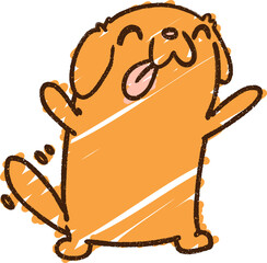 Happy Dog Chalk Drawing