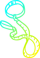 Obraz premium cold gradient line drawing of a cartoon dog collar and leash