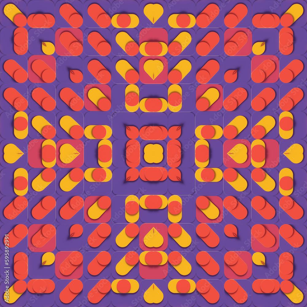 Poster colorful abstract background. pattern for decoration design. 3d rendering digital illustration