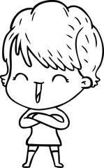 cartoon laughing woman