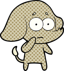 cartoon unsure elephant