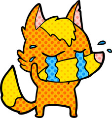 sad little fox cartoon character