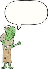 cartoon zombie with speech bubble