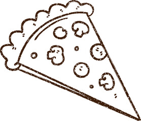 Mushroom Pizza Charcoal Drawing