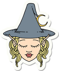 sticker of a elf mage character face