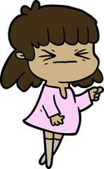 cartoon angry girl
