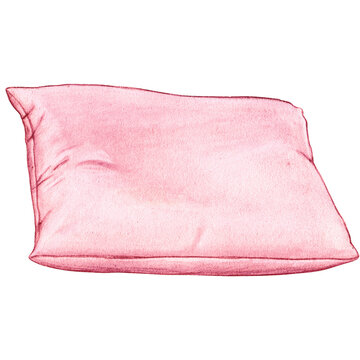 watercolor hand drawn cushion