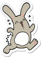 sticker of a cartoon rabbit