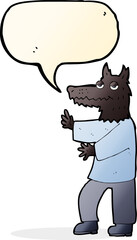 cartoon werewolf with speech bubble